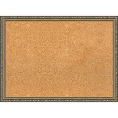 Cork Board, Parisian Silver Wood Frame - Bulletin Board, Organization Board, Pin Board Natural Cork
