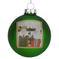 American Xmas Painting Glass Christmas Ornament