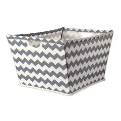 DII Polyester Bin Chevron Gray Trapezoid Large