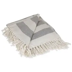 DII Stone / Off White Cabana Stripe Throw