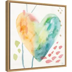 Winged Whisper VII by Dina June 16-in. W x 16-in. H. Canvas Wall Art Print Framed in Natural