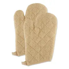 WINE TERRY OVEN MITT SET/2