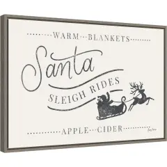 Vintage Christmas VI by Becky Thorns 23-in. W x 16-in. H. Canvas Wall Art Print Framed in Grey