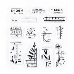 Vintage Floral Details Small Decorative Clear Stamps 4x4 inch by Wintertime Crafts