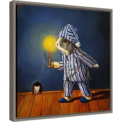 The Night Before Christmas Mouse by Lucia Heffernan Canvas Wall Art Print Framed Grey