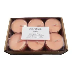 Georgia Peach Natural Soy Wax Tealights 12 Count Hand Poured with Fragrant Oils! | Fruit Scent | Summer Candle | Wedding Favors | FREE Shipping |