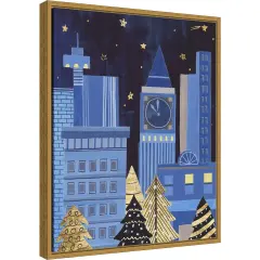 Holiday Night I by Melissa Wang 16-in. W x 20-in. H. Canvas Wall Art Print Framed in Gold