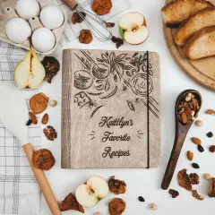 Recipe Book, Wood Cookbook, Personalized Gift for Mom, Cook Gifts by Enjoy The Wood