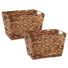 DII Medium Dark Brown Water Hyacinth Basket Set/2