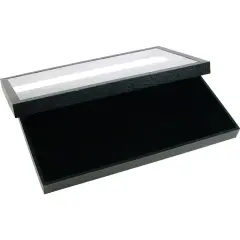 45 Pair Black Earring Display & Acrylic Lid Tray