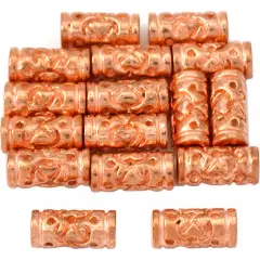 15g Bali Heart Tube Beads Copper Plated 9.5mm Approx 15