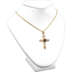 White Leather Necklace Bust Chain Jewelry Display 4.5"