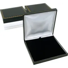 3 Black Leather Necklace Gift Box Jewelry Case Display