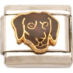 Labrador Italian Charm Enamel Dog 9mm