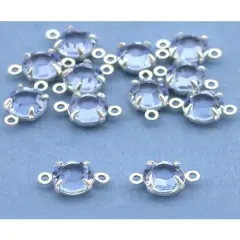12 Light Blue Rhinestone Rose Montees 10.5 x 6mm