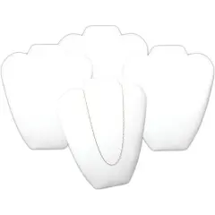 4 White Flocked Chain & Necklace Displays