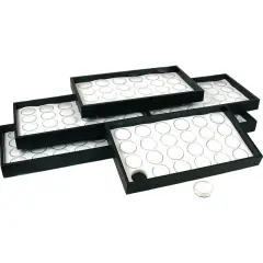 6 White 24 Gem Jars Display Insert & Stackable Trays