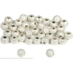 36 Stardust Ball Beads Silver Bead Stringing 3mm Parts