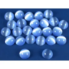 Cats Eye Blue Round Cabochon 7mm 25Pcs