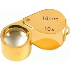 10X 18mm ROUND LOUPE Gold Plated