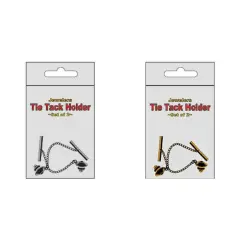 Gold & Silver Tone Tie Tack Holders Kit 4 Pcs
