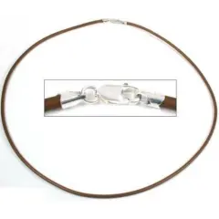 Rubber Cord Necklace Brown 18"