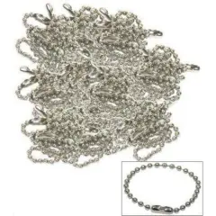 100 4" Ball Keychain Parts Key Ring Tag Chain Finding