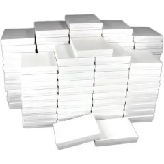100 White Swirl Cotton Boxes Necklace Gift Box Displays 6 1/8"