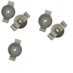 Nickel Plated Round Bolo Backs 1/2", Pack of 5