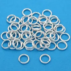 50 Sterling Silver Split Rings Beading Findings 6mm New