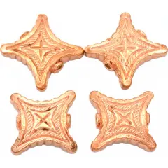 Bali Square Beads Copper Plated Bead 17.5mm Approx 3