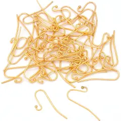 50 Gold Plated Bali Style Ball Shepherd Hook Earrings