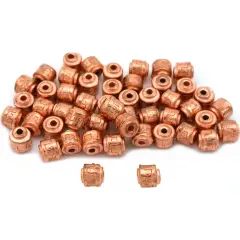 Barrel Bali Beads Copper Plated Jewelry 5mm Approx 50