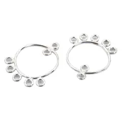 Sterling Silver Chandelier Earrings Round Findings Pair