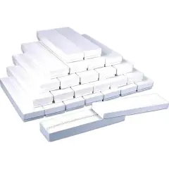 25 White Swirl Cotton Boxes Jewelry Bracelet Watch Displays 8"