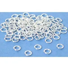 100 Jump Rings Open Sterling Silver Jewelry 22Ga 4mm