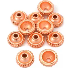 Dot Bali Bead Caps Copper Plated Beading 13mm Approx 10