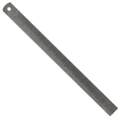 12" Steel Ruler + Millimeter Conversion