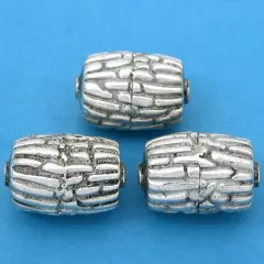 20g Bali Barrel Beads Antq Silver Plated 19mm Approx 3