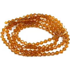 Topaz Faceted Bicone FP Chinese Crystal Beads 6mm 4 St
