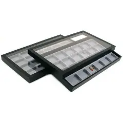 48 Slot Jewelry Display Insert Acrylic Lid Travel Tray