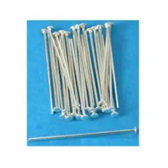 30 Head Pins Sterling Silver Stick Hat Beading 22 Gauge