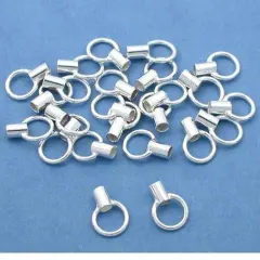 25 Sterling Silver Crimp Necklace Cord End Beading 7mm