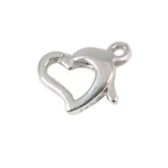 Sterling Silver Floating Heart Lobster Clasp Jewelry
