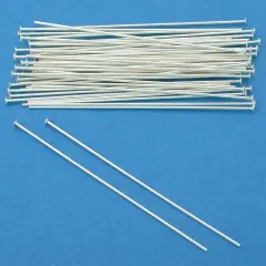 50 Sterling Silver Headpins Head Pins 22 Gauge 2 Inches New