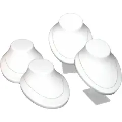 4 White Adjustable Necklace Chain Bust Display Fixtures