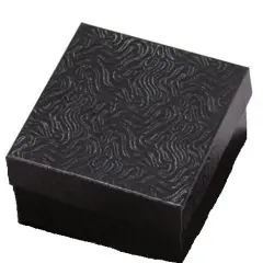 Black Swirl Cotton Filled Jewelry Box Watch Bracelet 3.5"x3.5"x1" Set of 25