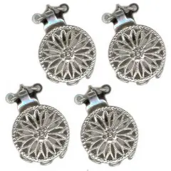 4 Sterling Silver 3 Strand Filigree Bead Clasps 12.7mm