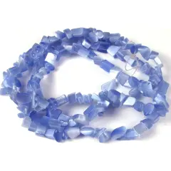 Blue Fiber Optic Chip Beads 34" Strand