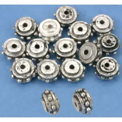 Bali Spacer Beads Antique Silver Plated 8mm Approx 15